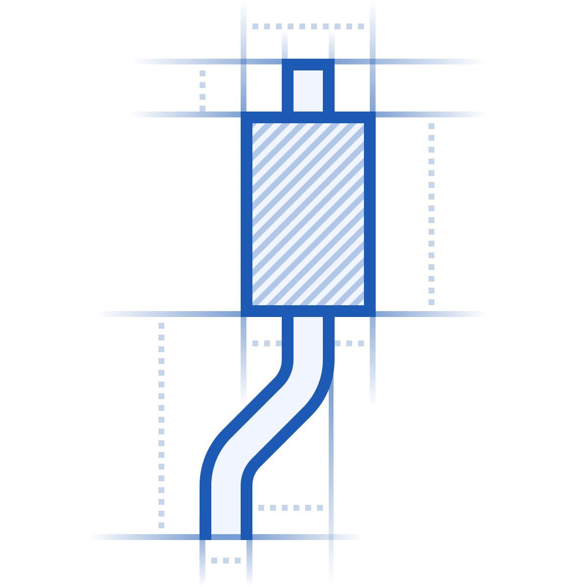 blueprint style tubo di scarico icon