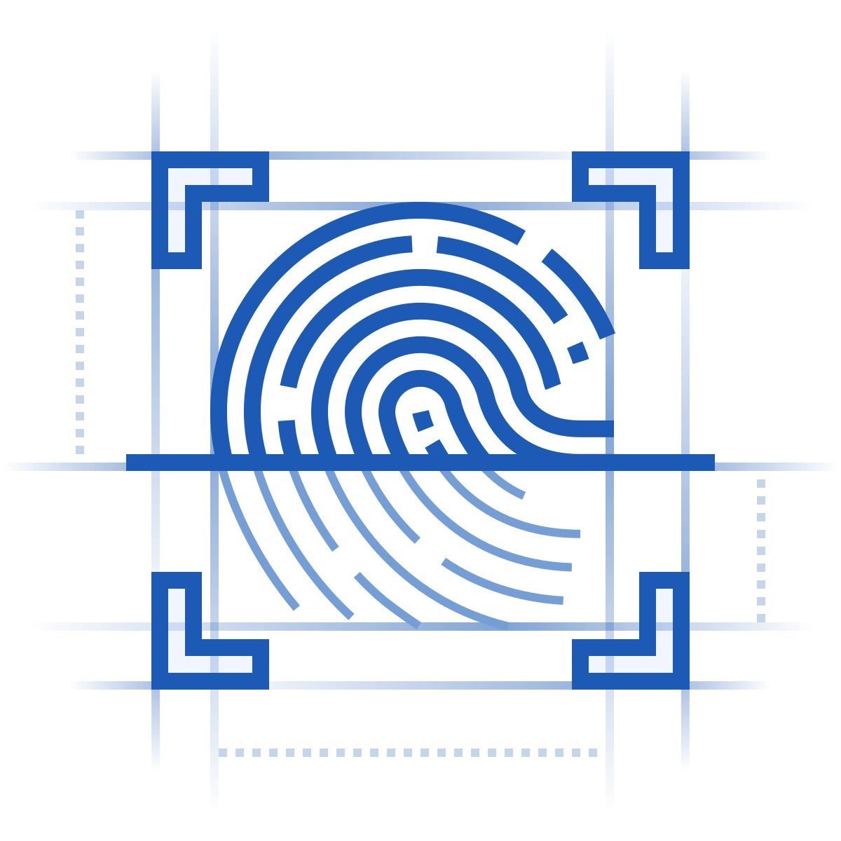 blueprint style 지문 스캔 icon