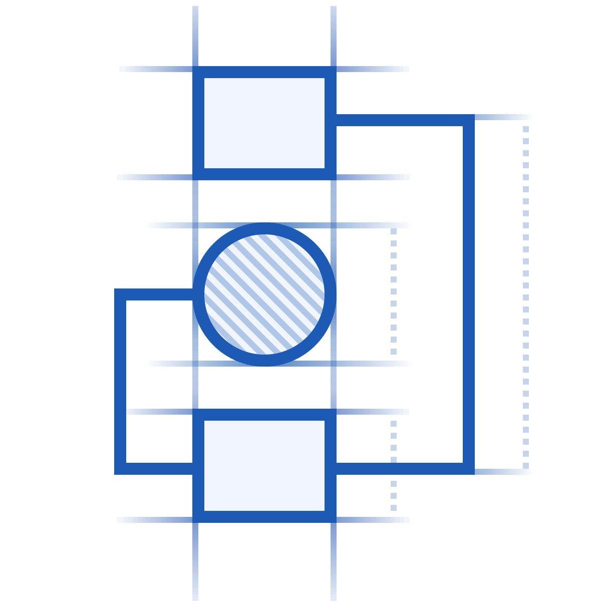 blueprint 스타일 flowchart 아이콘