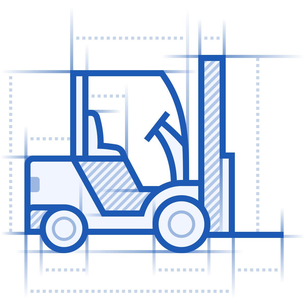 icona carrello elevatore blueprint stile