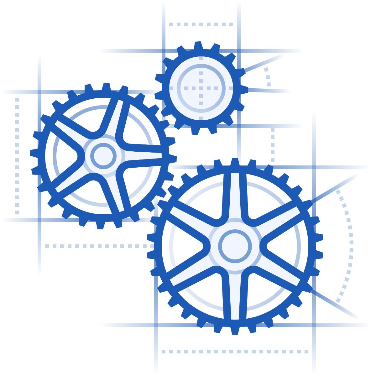 icona ingranaggi blueprint stile