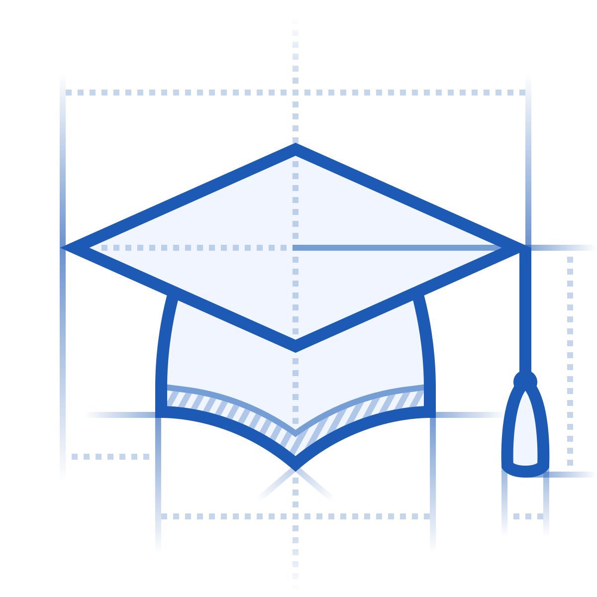 blueprint style 졸업 모자 icon