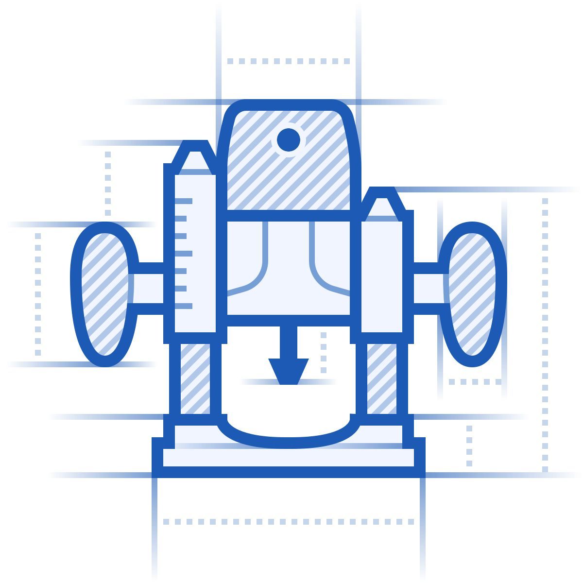 blueprint style hand router icon