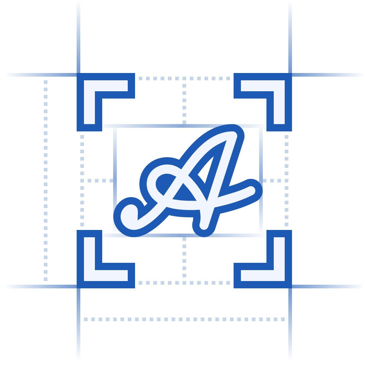blueprint style handwritten ocr icon
