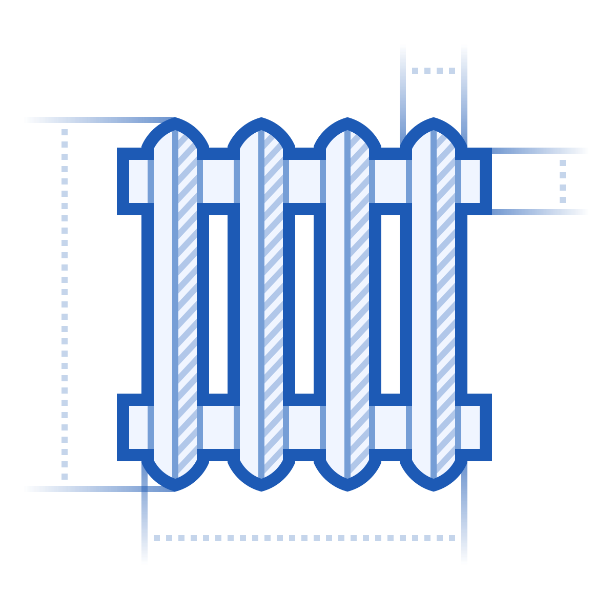 blueprint style heating radiator icon