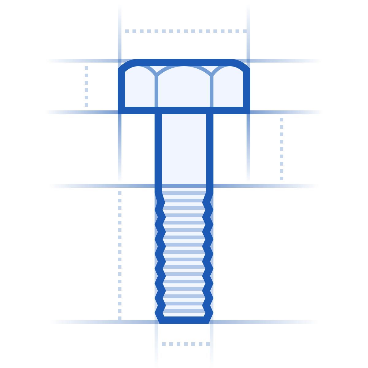 blueprint style hex bolt icon