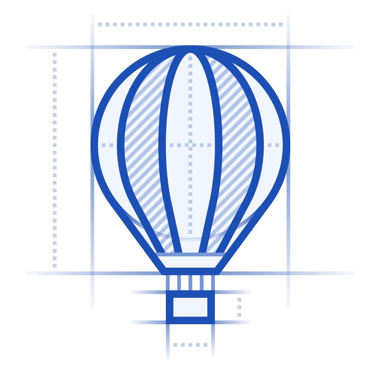 blueprint スタイル 熱気球 アイコン