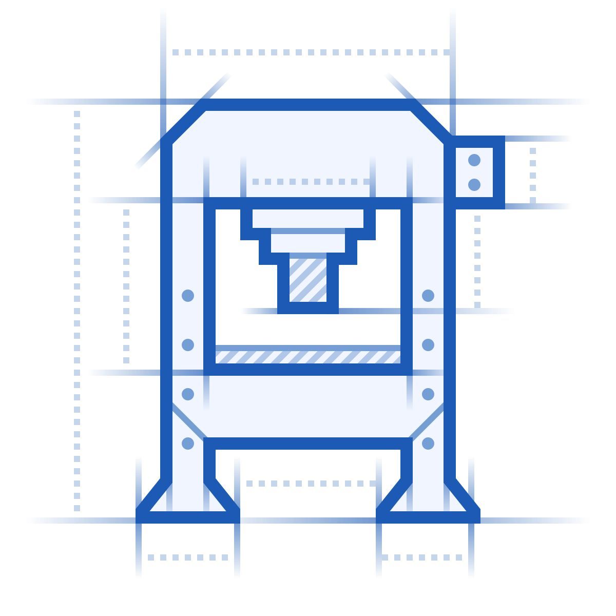icona hydraulic press blueprint stile