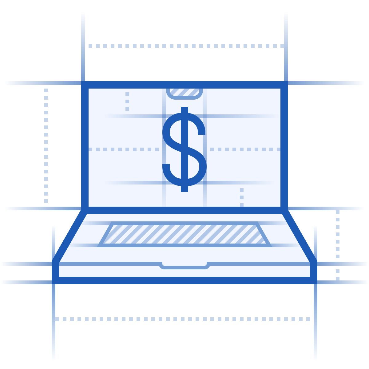 blueprint style macbook money icon