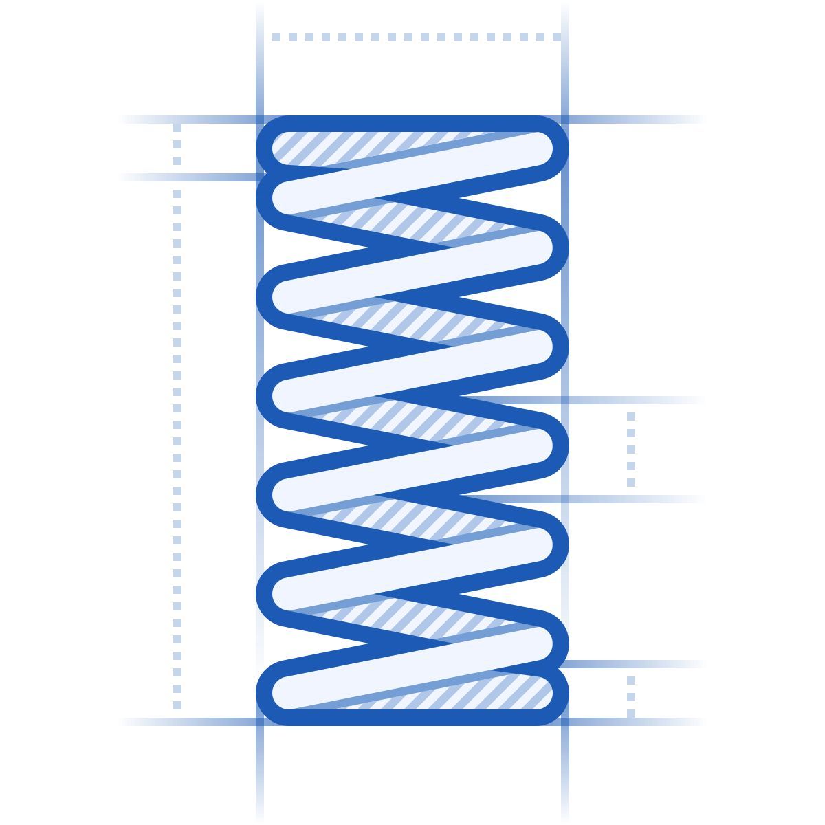 icona molla meccanica blueprint stile