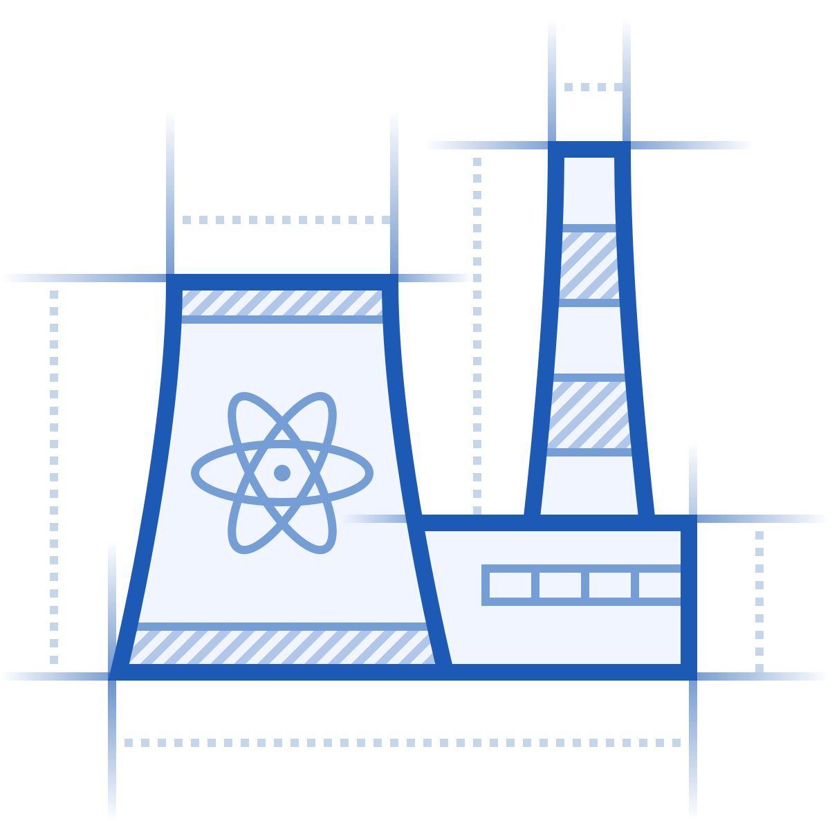 icona centrale nucleare blueprint stile
