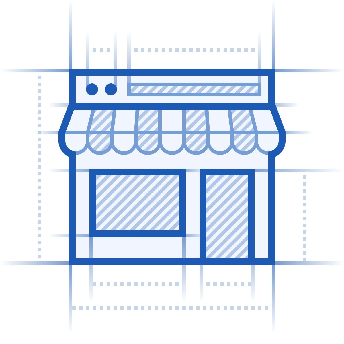 blueprint style online shop icon