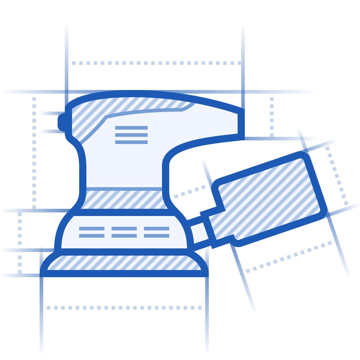 blueprint style orbital sander icon