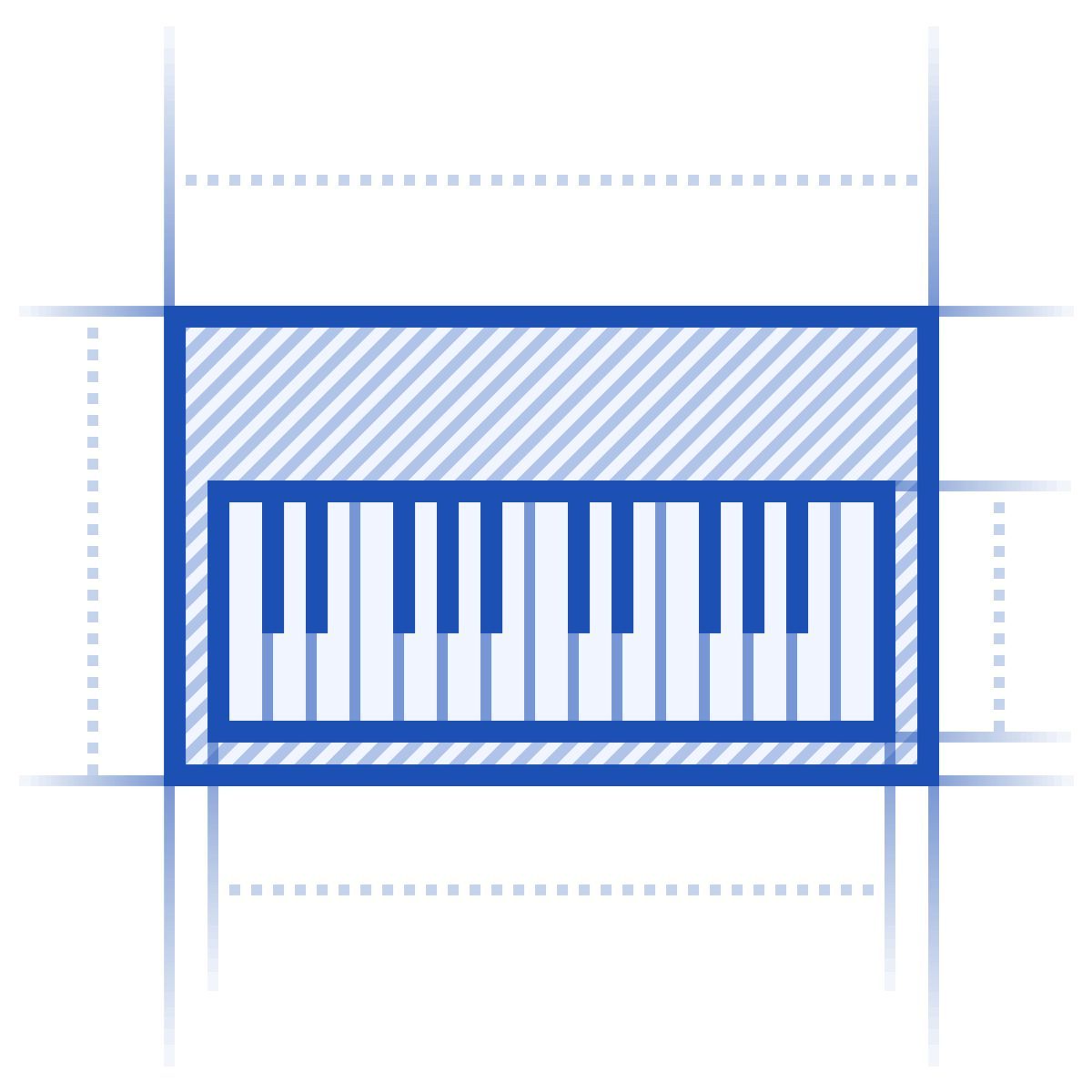 blueprint style piano icon