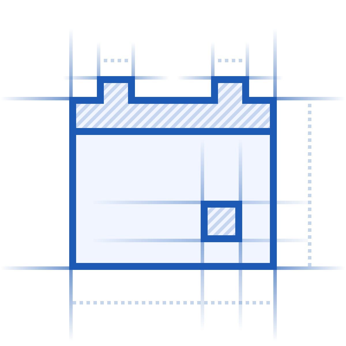 blueprint style kalender icon