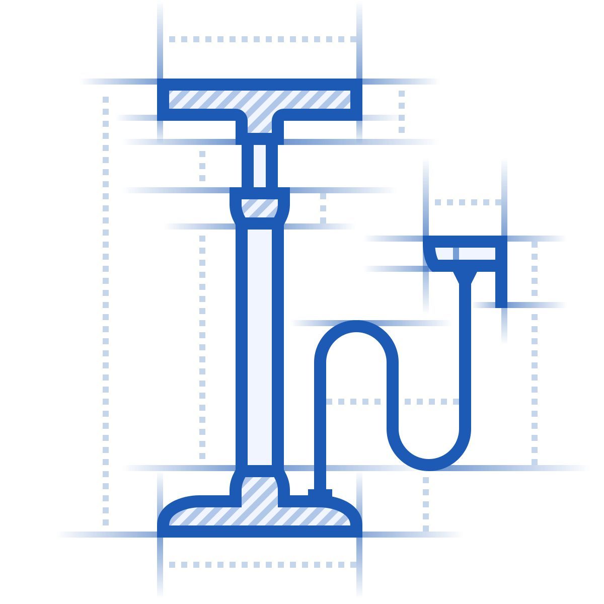 icona bicycle floor pump blueprint stile