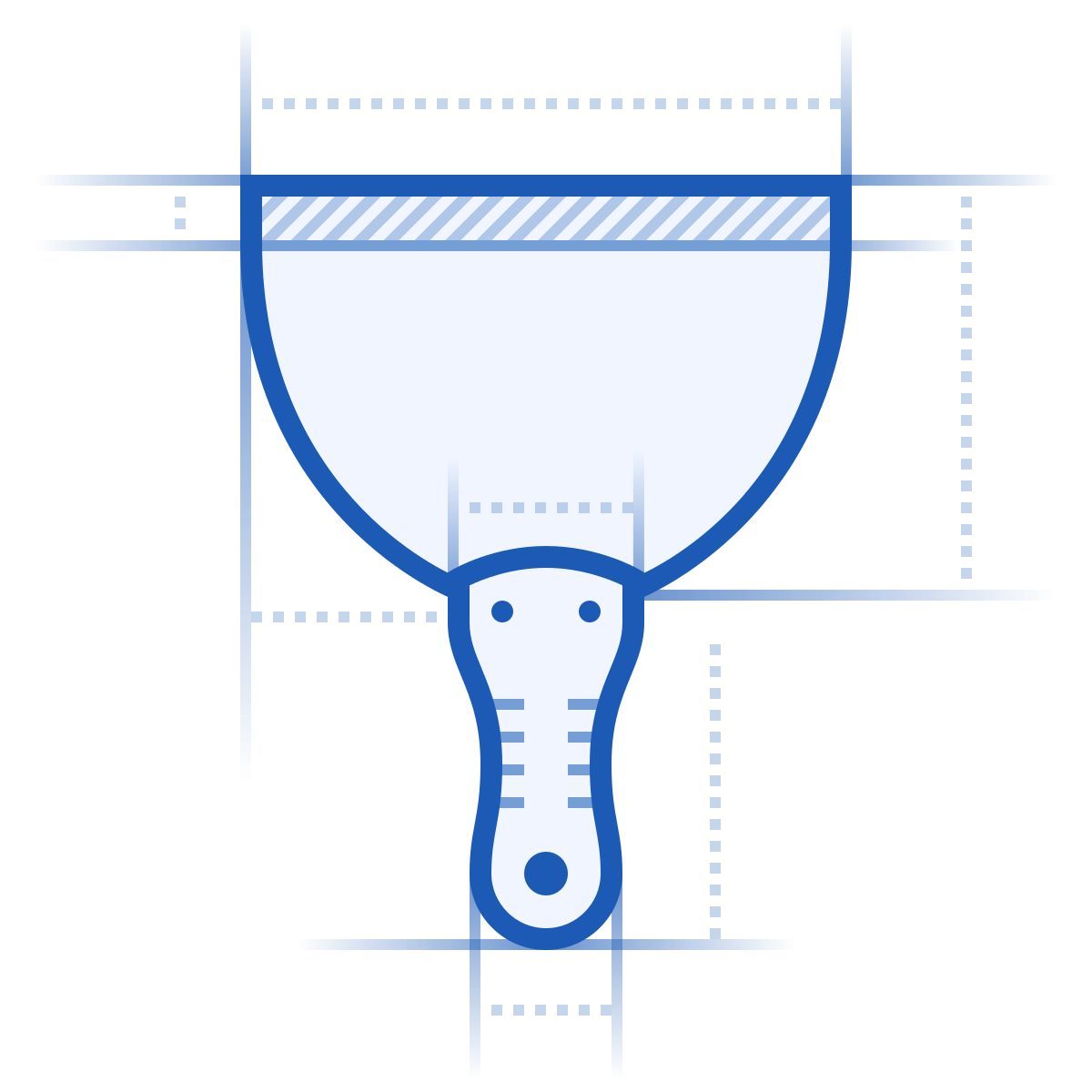 blueprint style couteau à mastic icon