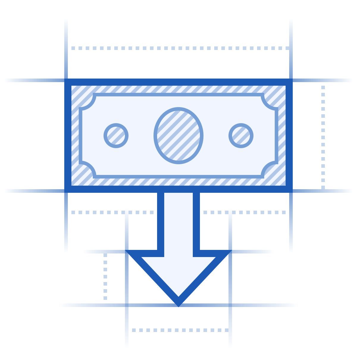 blueprint style request money icon