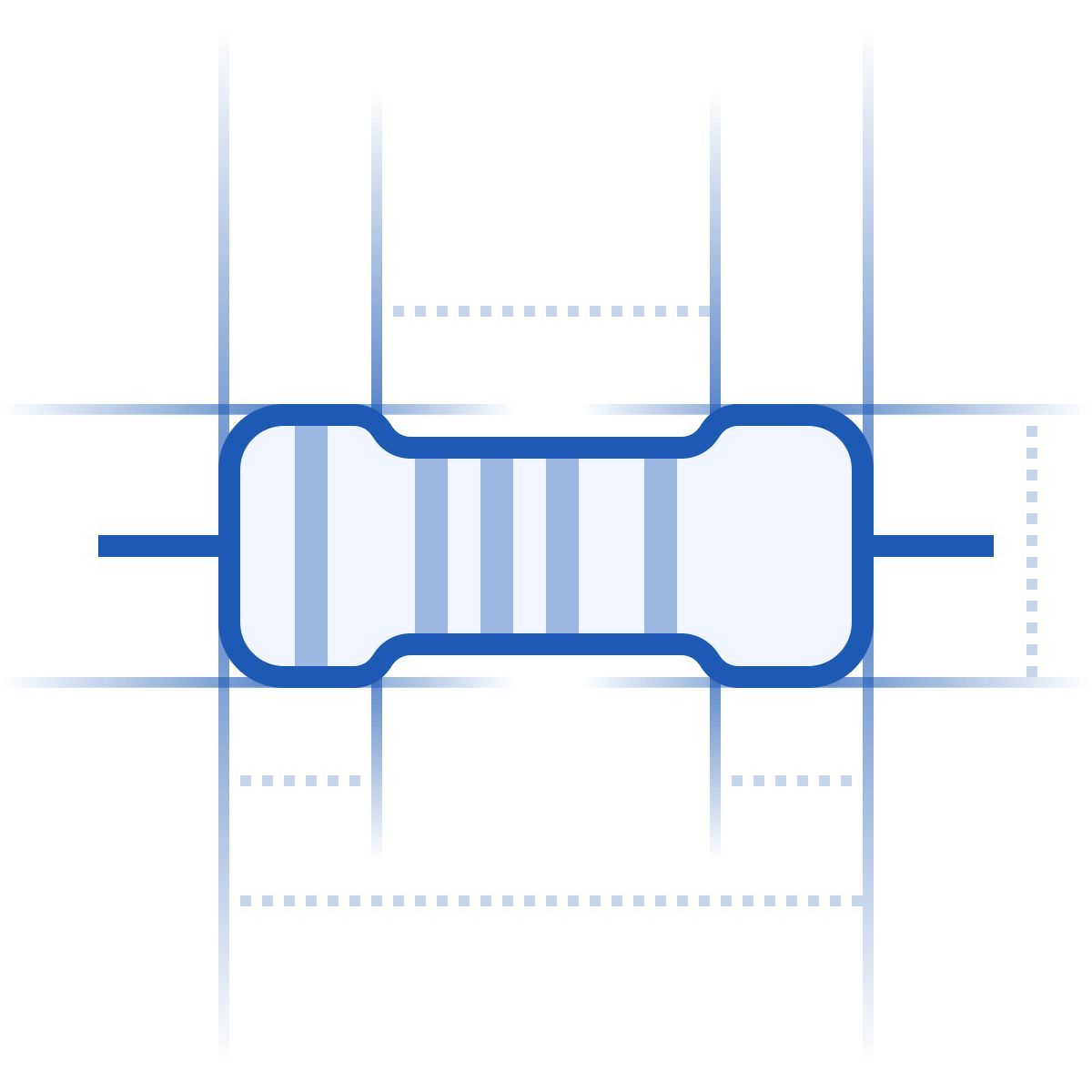 icona resistore blueprint stile