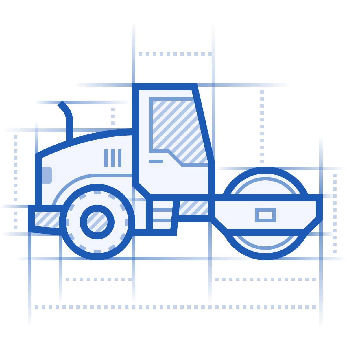icona rullo compressore blueprint stile