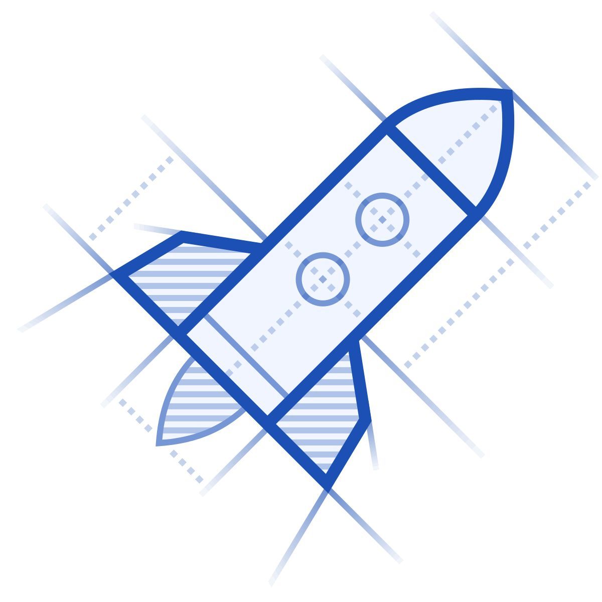 icono cohete blueprint estilo