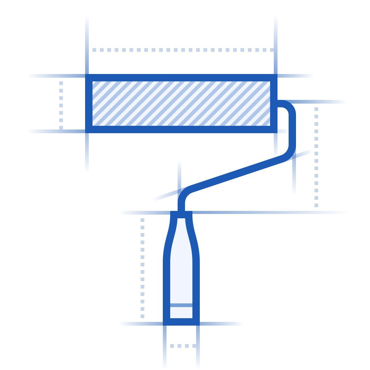 blueprint style paint roller icon