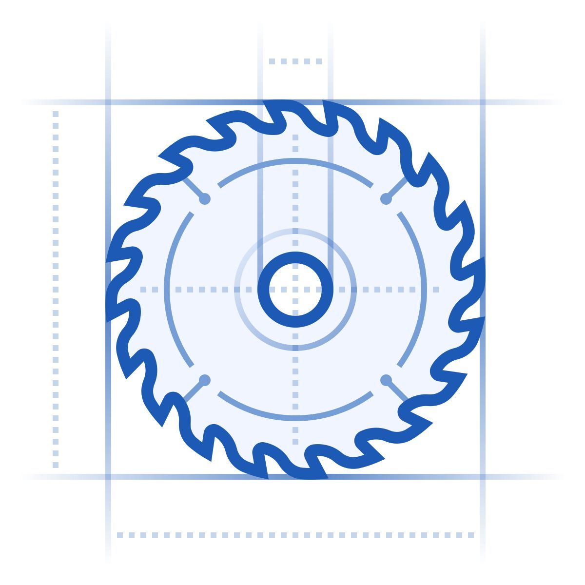 blueprint style saw blade icon