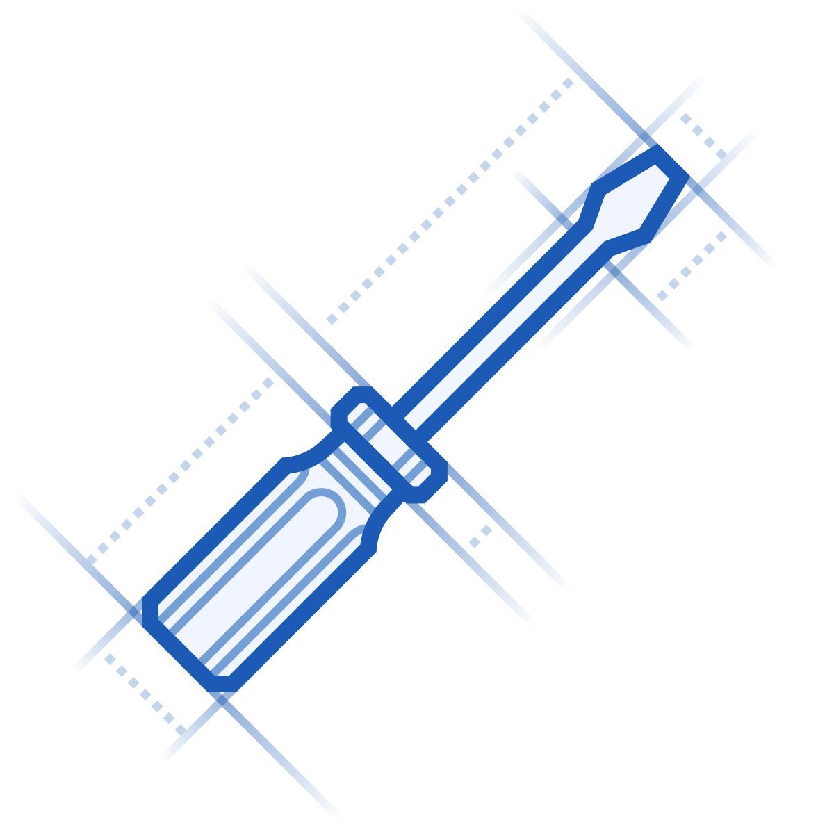 blueprint style schraubendreher icon