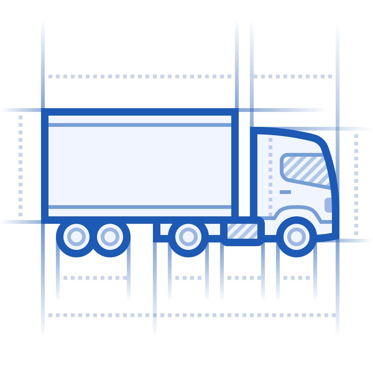blueprint style 半卡车侧视图 icon