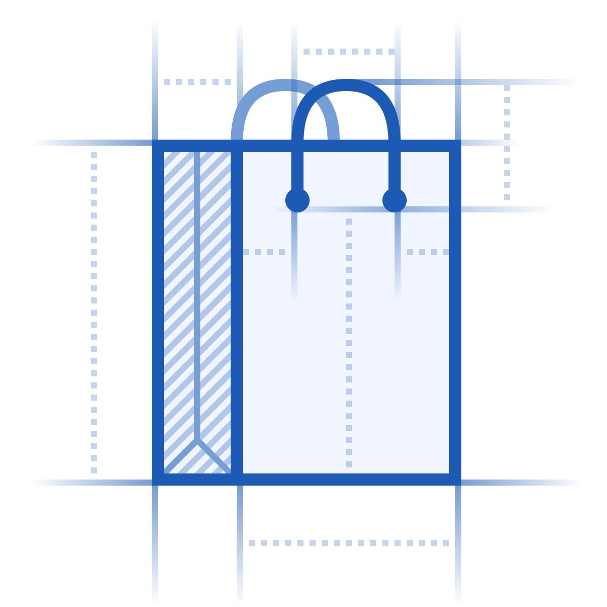 blueprint style sac de courses icon