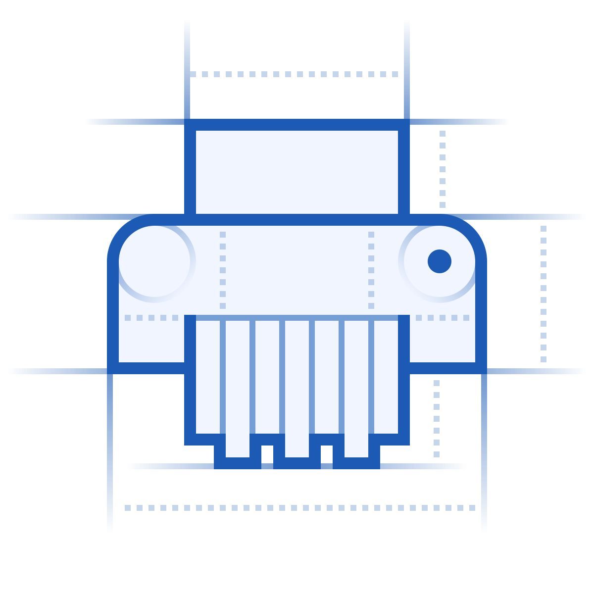 blueprint style shredder icon
