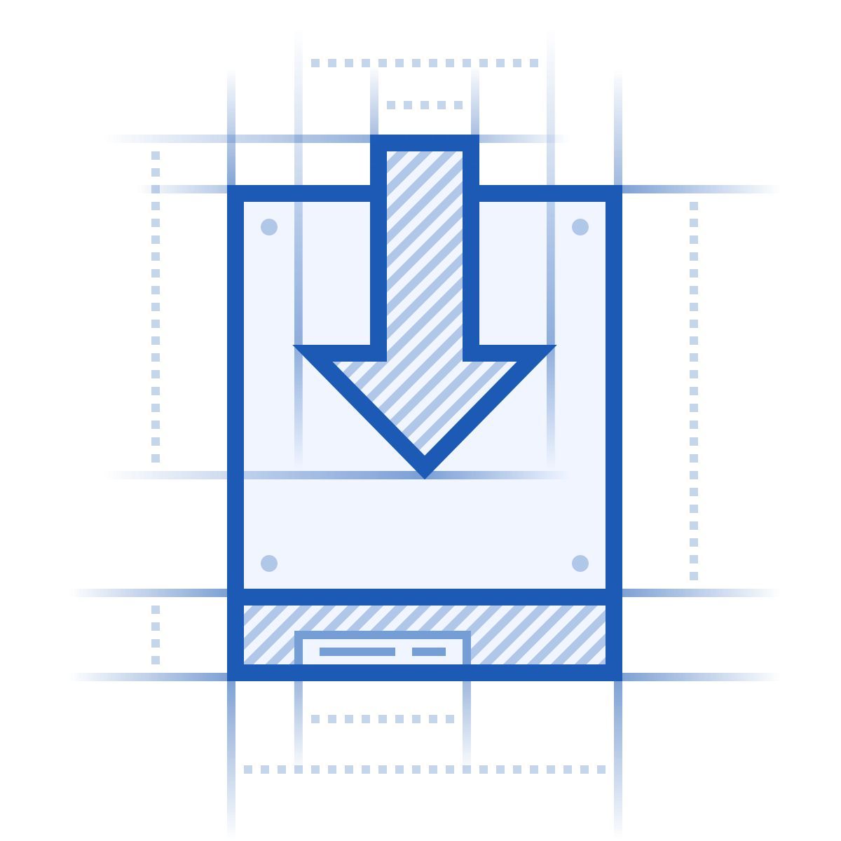 blueprint style software installer icon