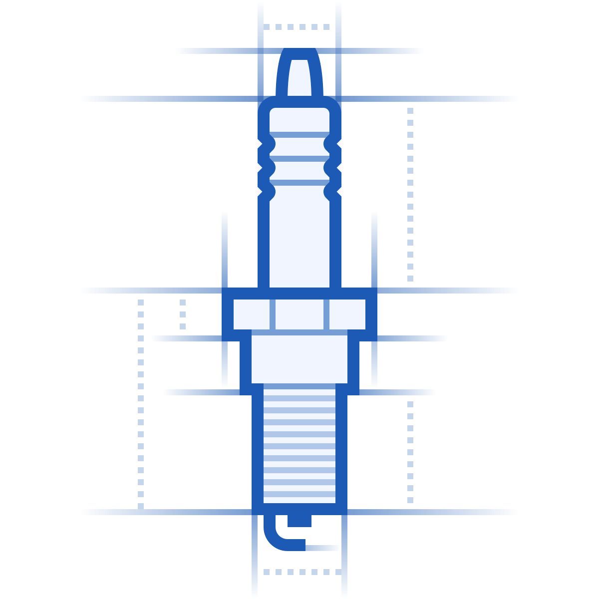 blueprint style bougie d'allumage icon