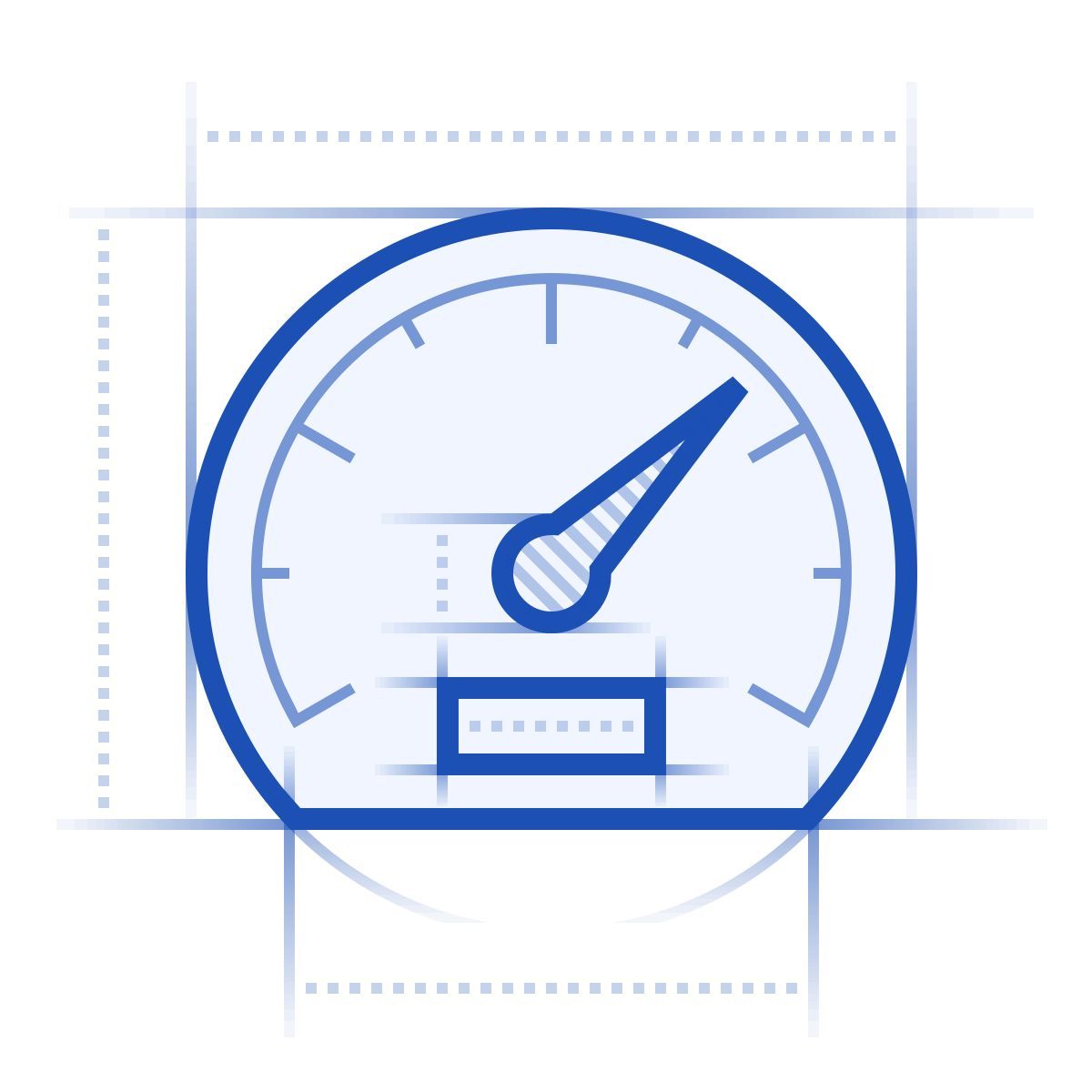 icône compteur de vitesse blueprint style