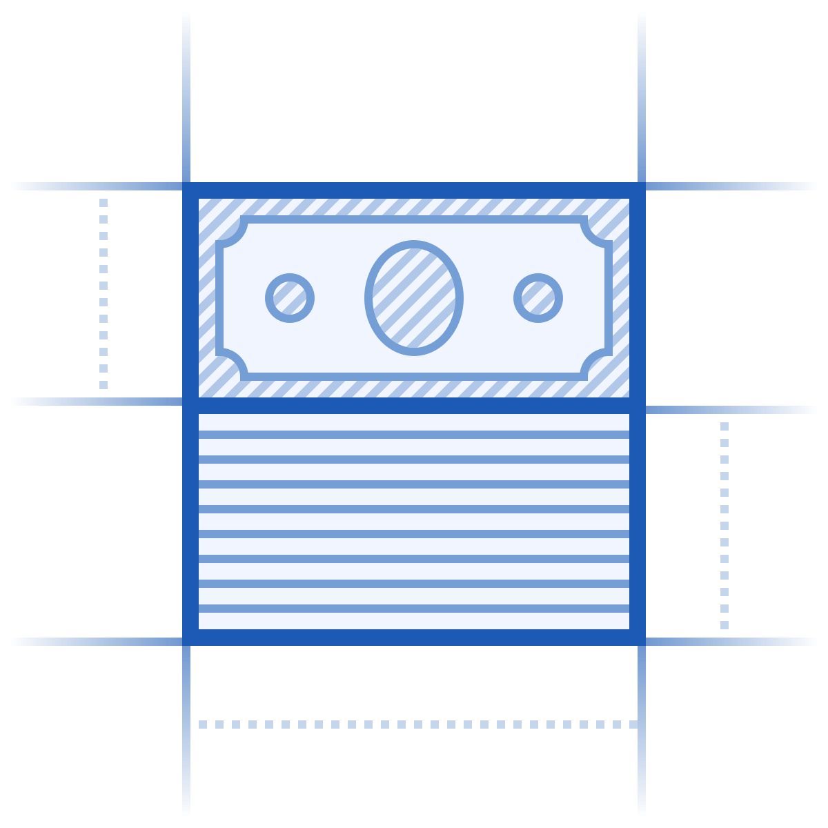 blueprint style stapel geld icon