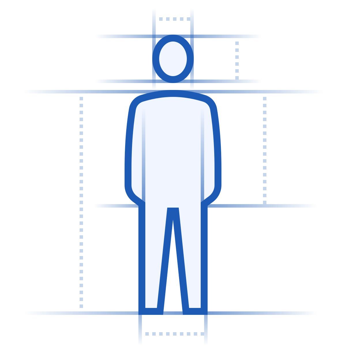 icône homme debout blueprint style
