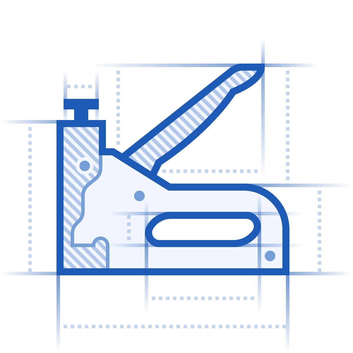 blueprint style agrafeuse pneumatique icon