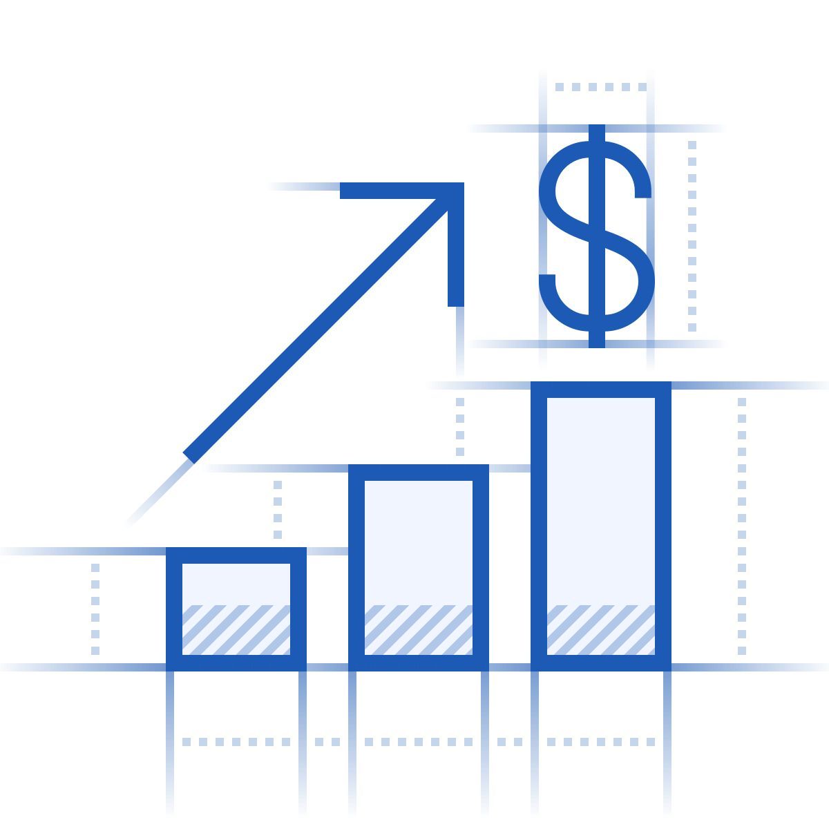 blueprint style stocks growth icon