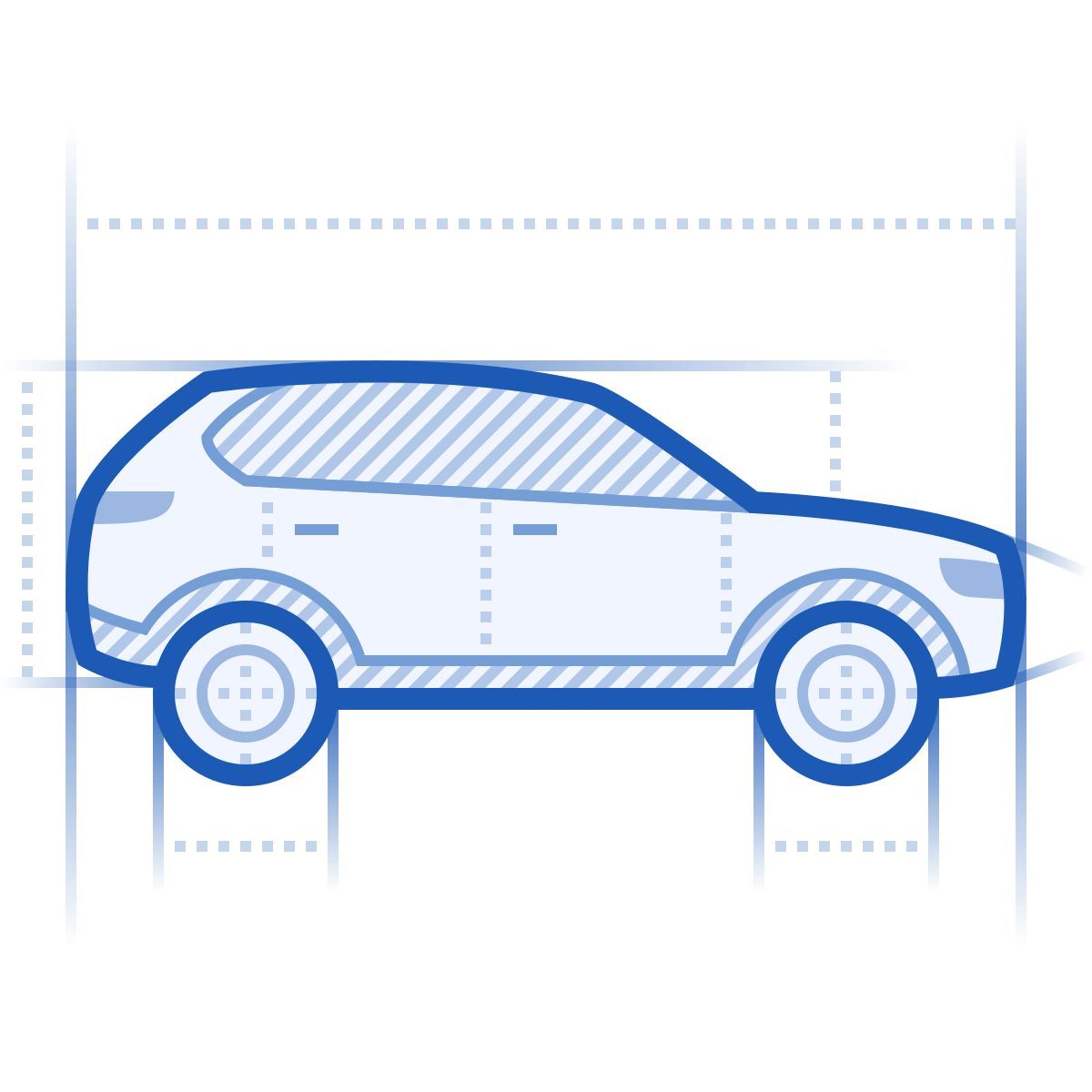 blueprint style suv icon