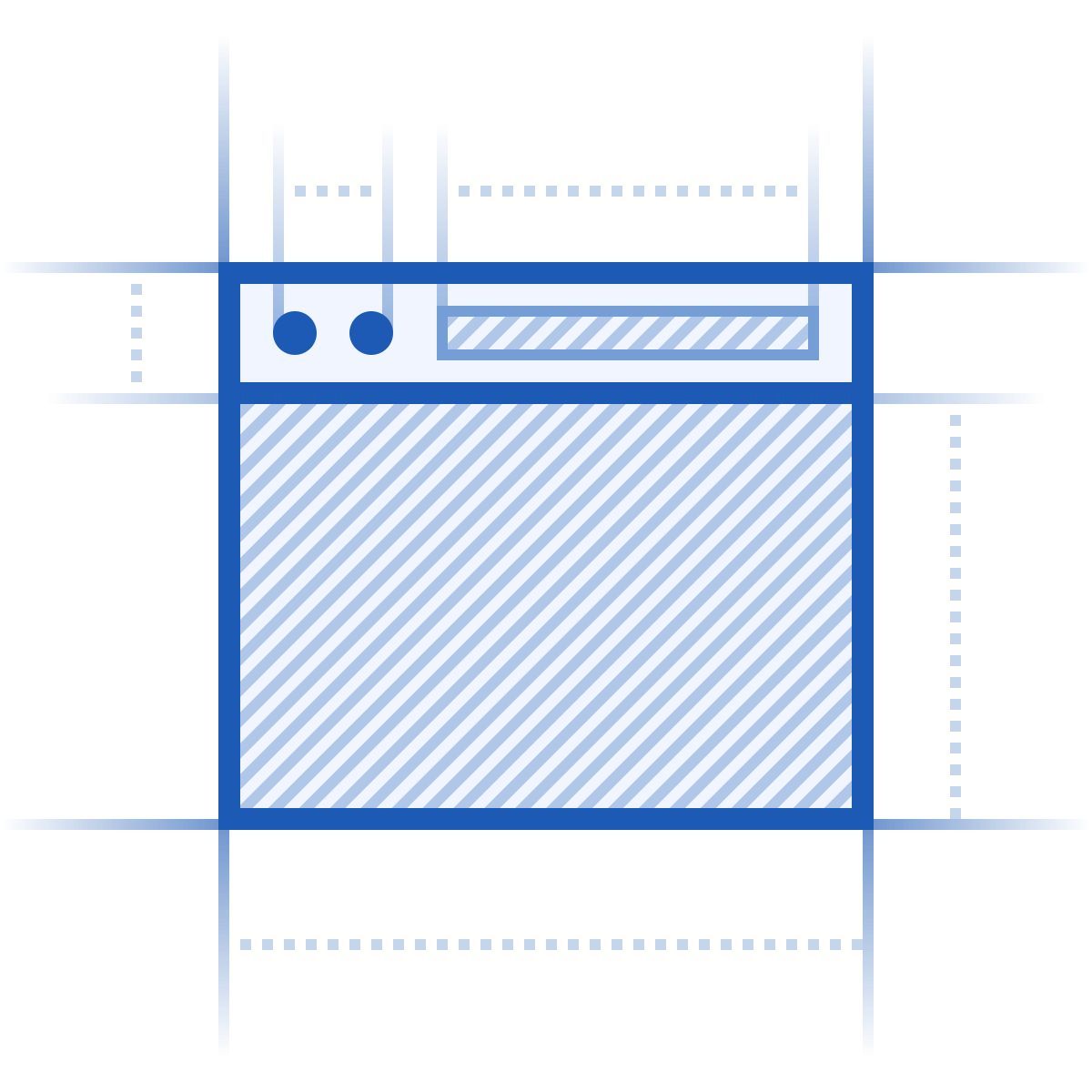 blueprint style navigationsleiste oben icon
