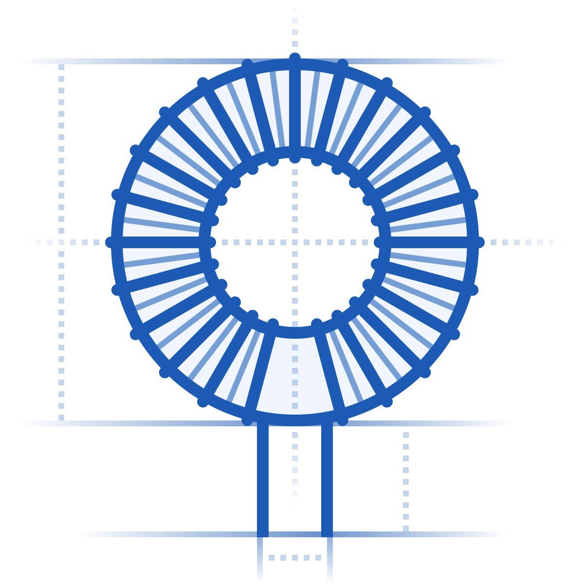 icona toroidal inductor blueprint stile