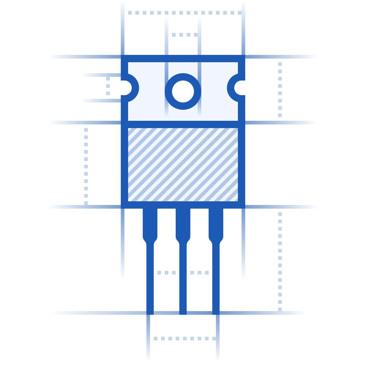 icône transistor blueprint style