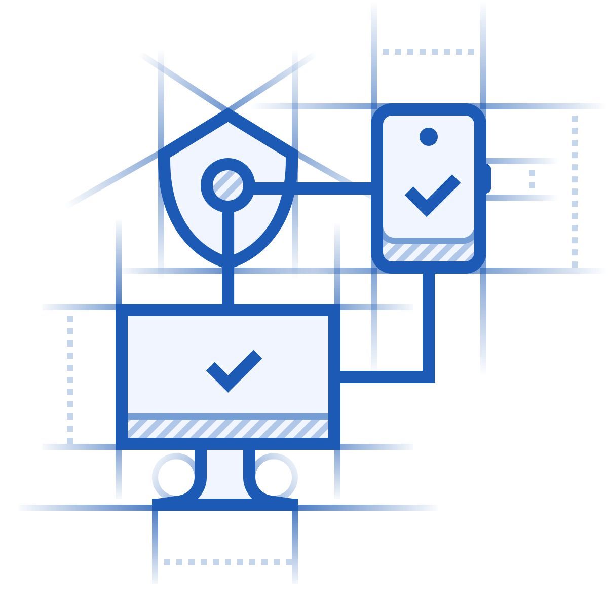 icône two factor auth blueprint style