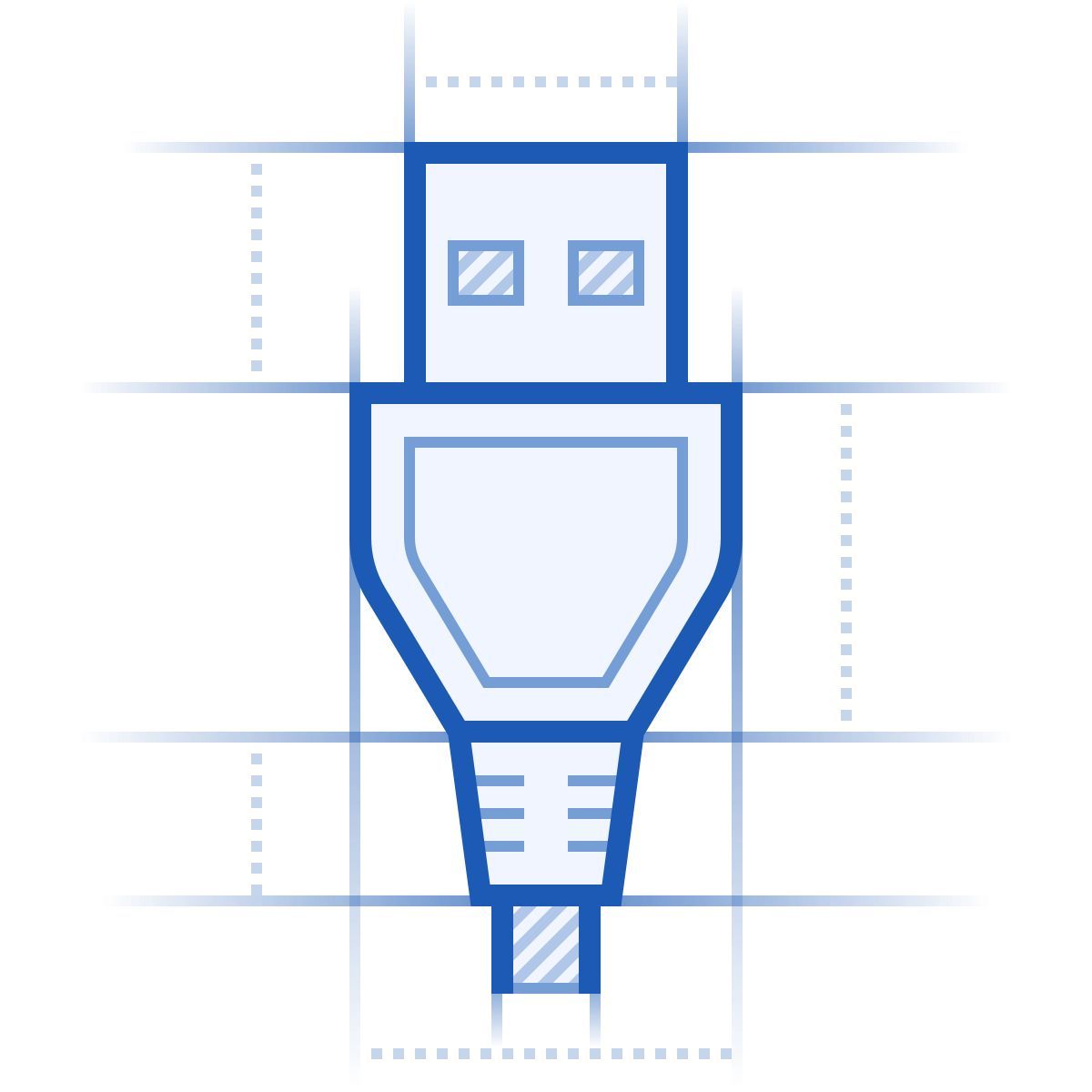 blueprint style usb 2 icon