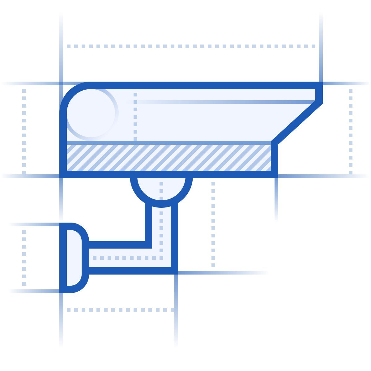 blueprint style wall mount camera icon