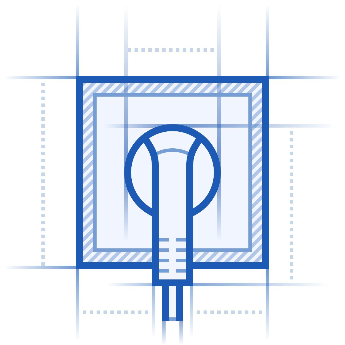 blueprint style wall socket with plug icon