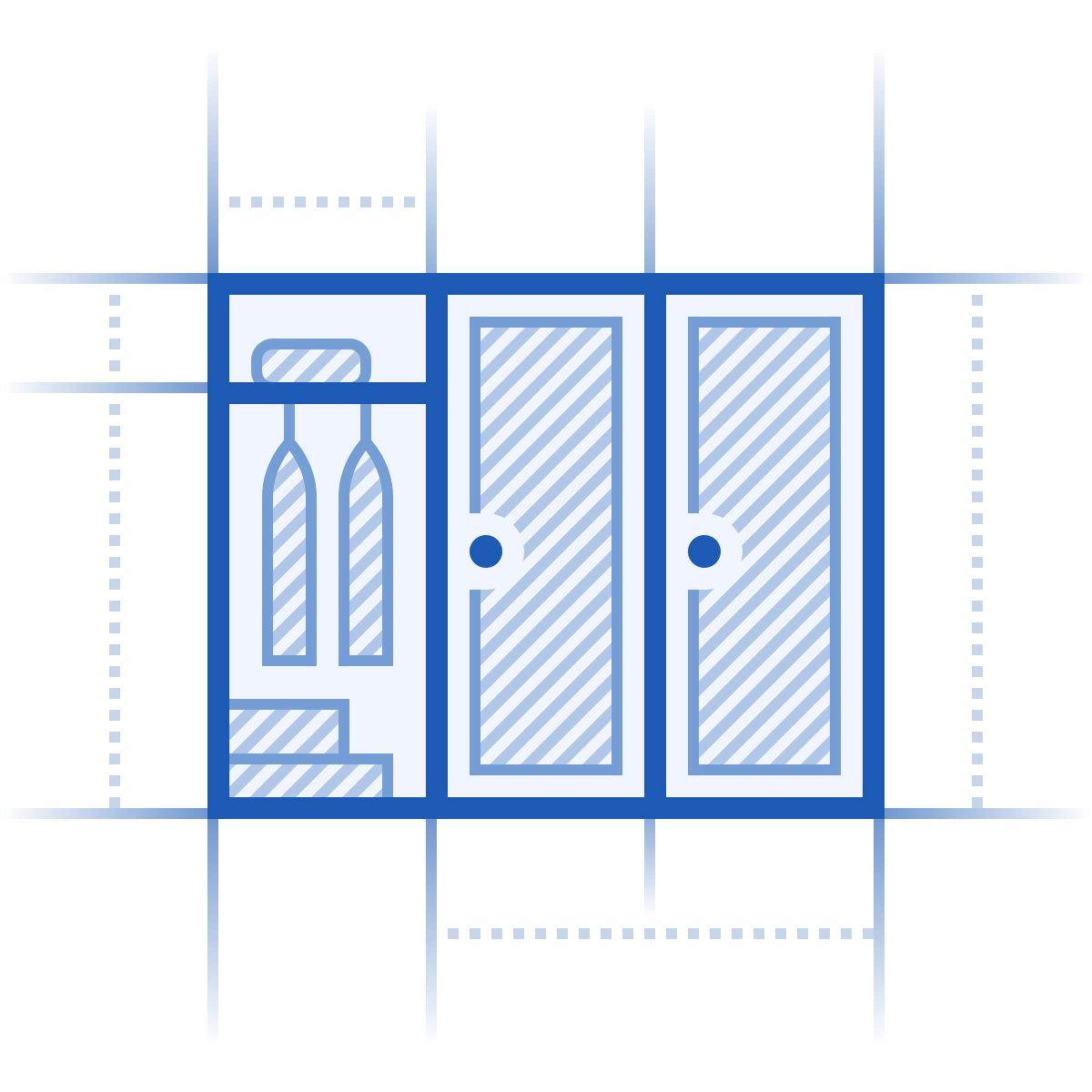 blueprint style wardrobe icon