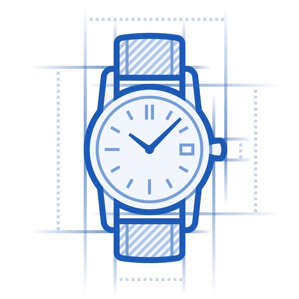 blueprint 风格 手表正面图 图标