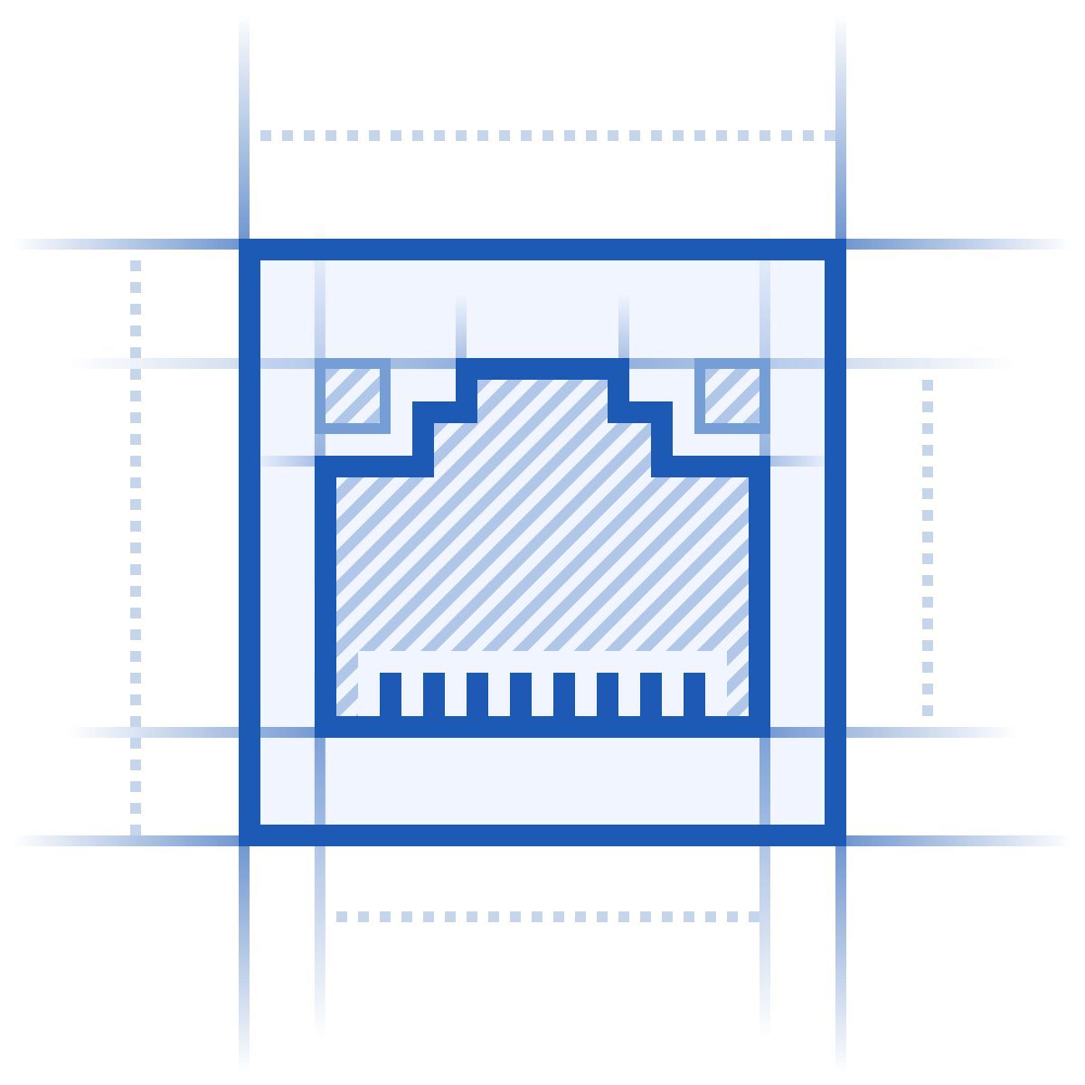 blueprint style kabelnetzwerk icon