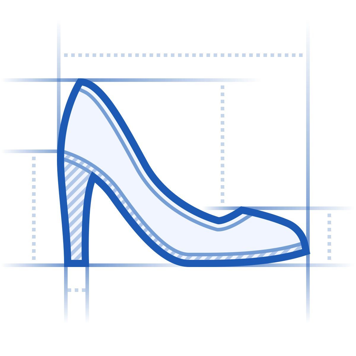 blueprint 风格 女鞋侧视图 图标